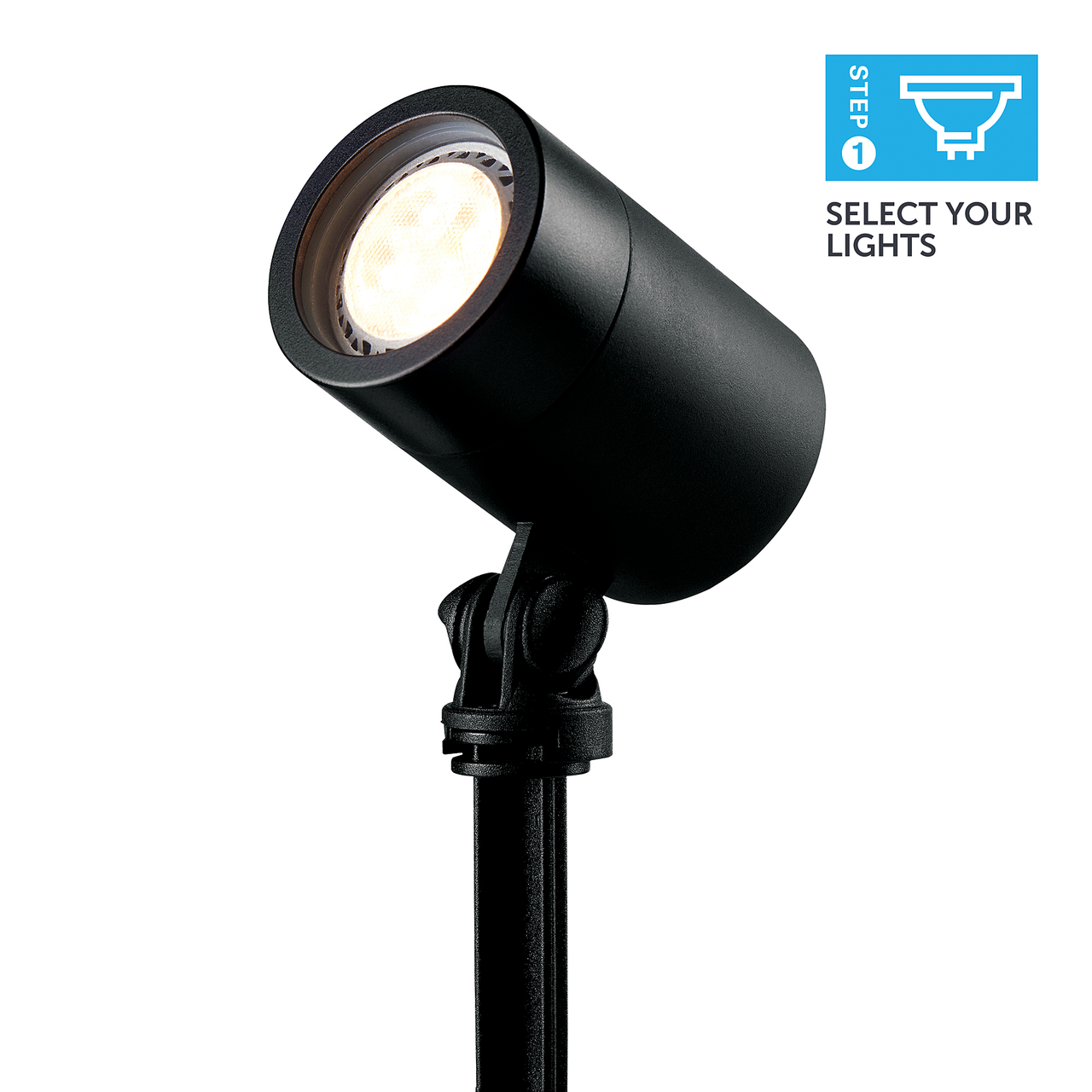 Ellumière Small Outdoor Warm White LED Spotlight in Black