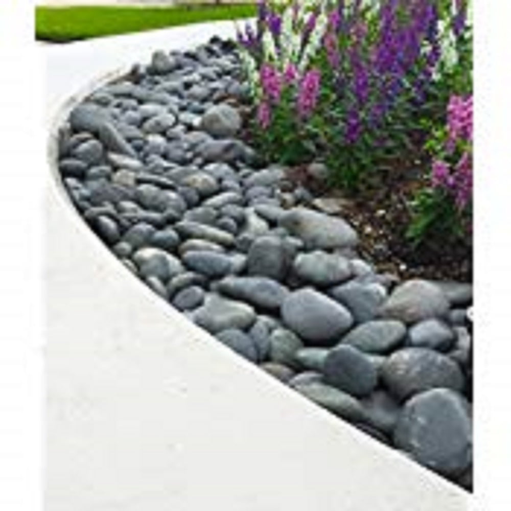 Rainforest Outdoor Decorative Natural Stone, Mexican Beach Pebbles, Grey, 3-5