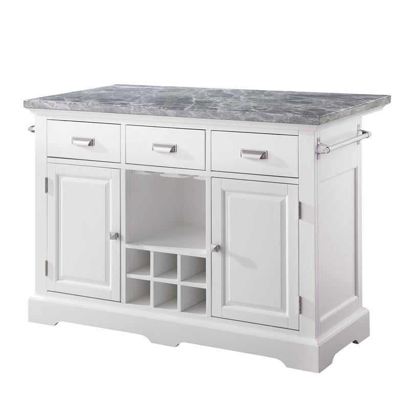 Steve Silver Zermatt White Kitchen Island