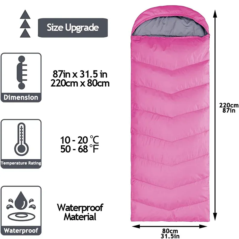 170T 950g 1800g Sleeping Bag 3 Season Adult Outdoor Thickened Warm Portable Camping sleeping bag waterproof