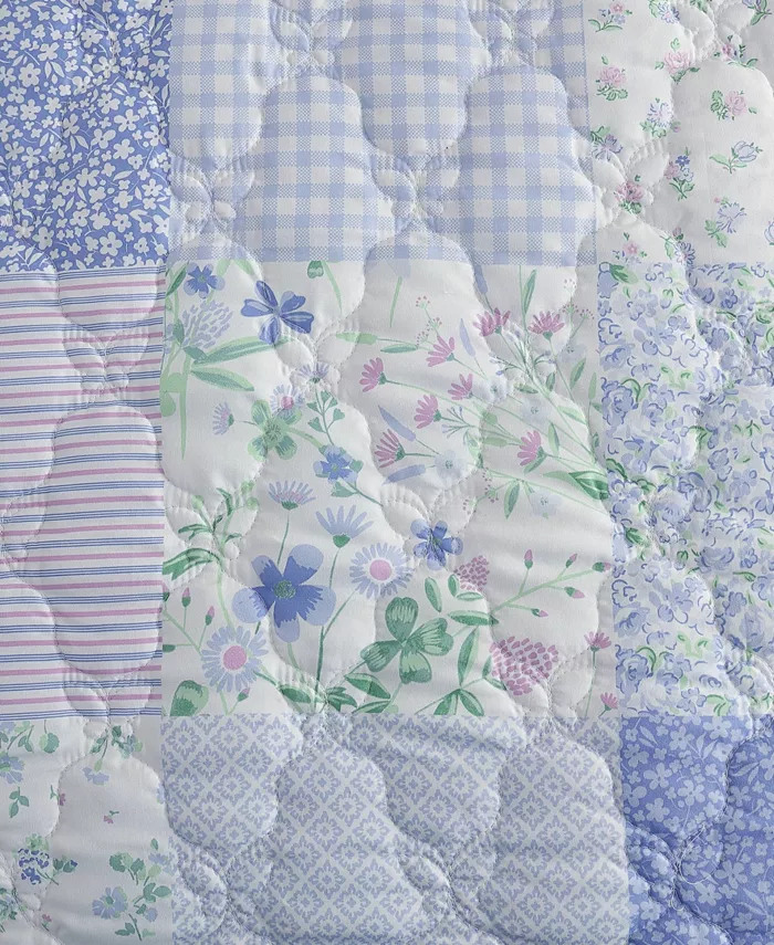 Laura Ashley Parker Patchwork Reversible 2 Piece Quilt Set， Twin