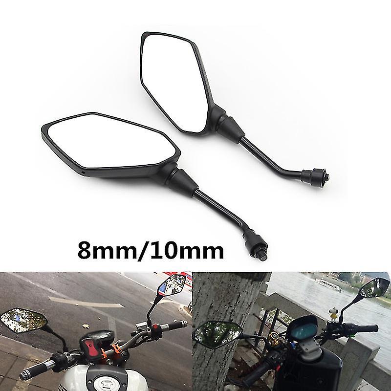 Universal 2pcs Motorcycle Big Size Rear View Mirror Black Motorcycle Motorbike Chrome Scooter Rearv