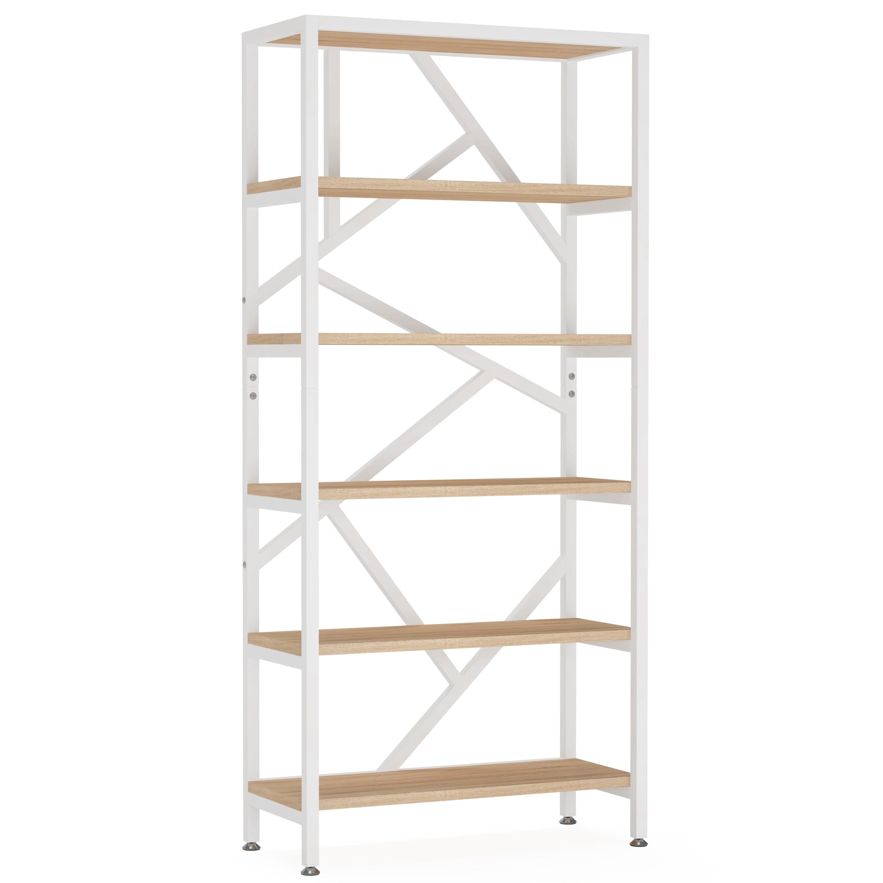 71 Bookshelf, Industrial Etagere Bookcase 6 Shelf Display Rack