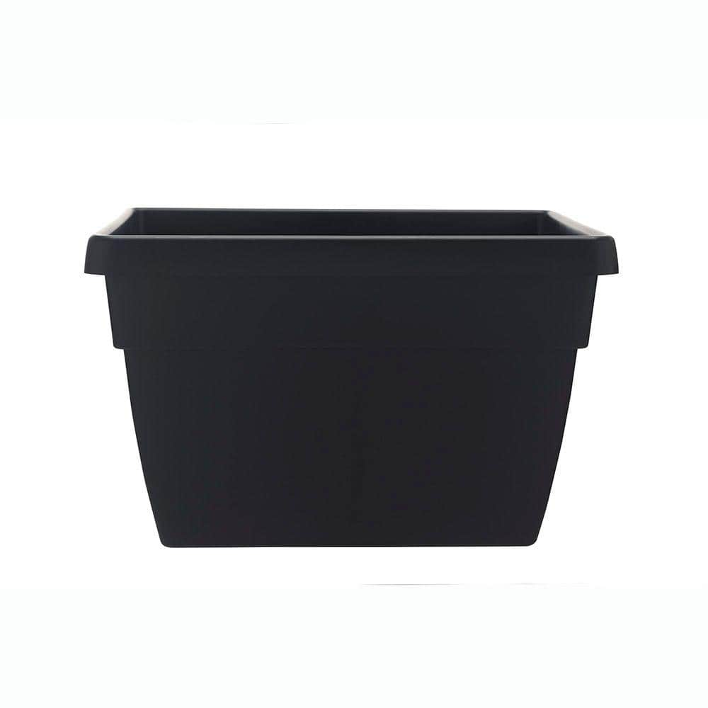 Dynamic Design Newbury 16 in. Black Resin Deck Rail Planter NR1610BK