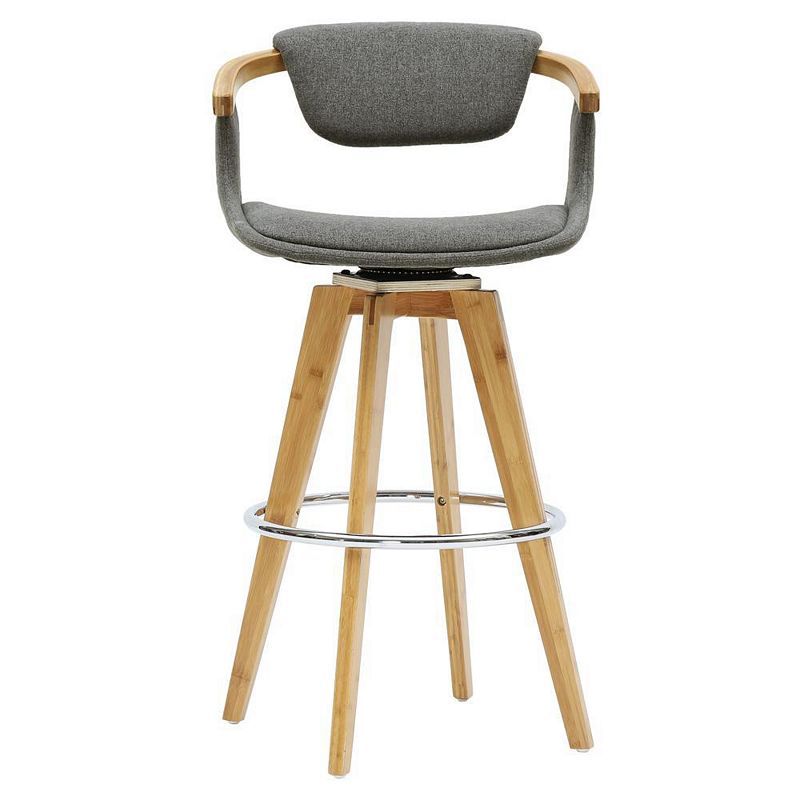 New Pacific Direct Darwin Fabric Swivel Bar Stool