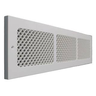 SMI Ventilation Products Essex Base Board 30 in. x 6 in. Opening 8 in. x 32 in. Overall Size Polymer Resin Decorative Return Air Grille White EBB630