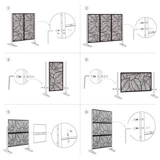 FENCY 76 in. Galvanized Steel Garden Fence Outdoor Privacy Screen Garden Screen Panels PF-B-S075