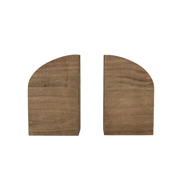 Set Of 2 Bookends Brown Mdf amp Wood By Foreside Home amp Garden