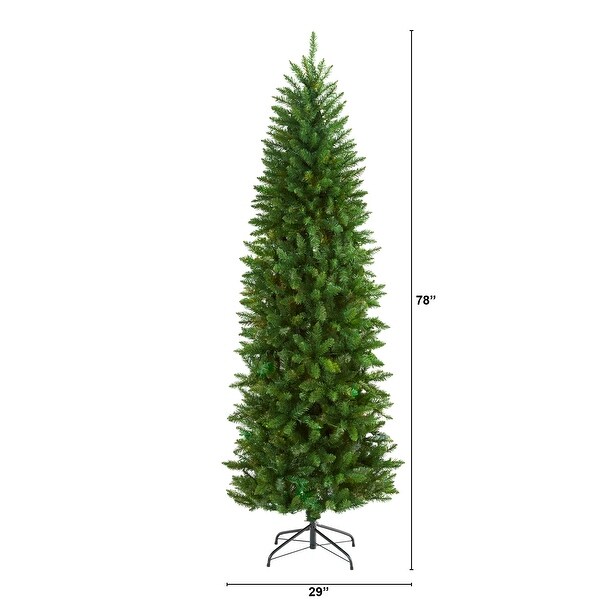 6.5' Slim Green Mountain Pine Artificial Christmas Tree with 851 Bendable Branches