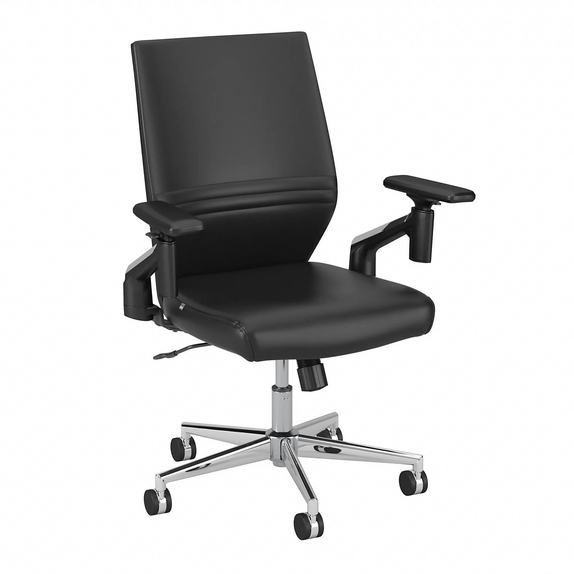 Laguna Black Leather Mid Back Task Chair - Bush Furniture