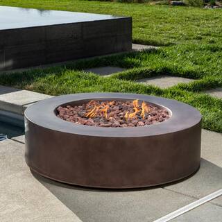 Royal Garden 41 in. Round Fire Pit - Lava Rock - Brown Cover TM21RD41FPBCV