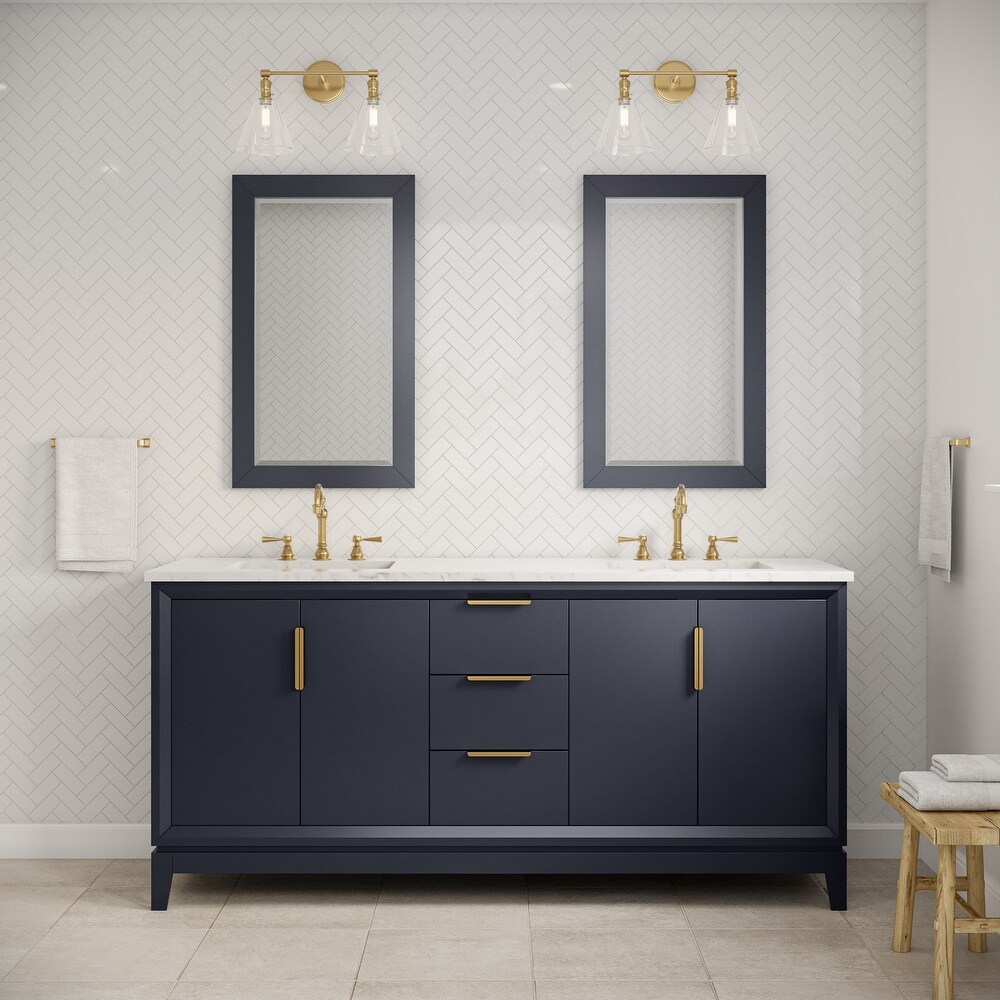 Elizabeth 72 Inch Double Sink Carrara White Marble Vanity