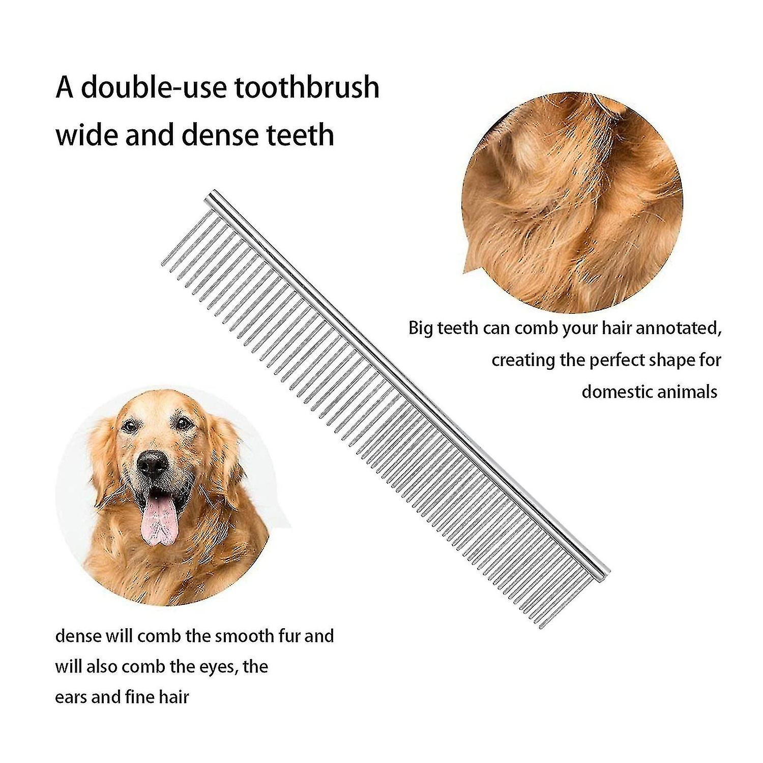 Pet Stainless Steel Comb， Pet Grooming Comb For Cats And Dogs Styling， Grooming， Massage，metal Dog C