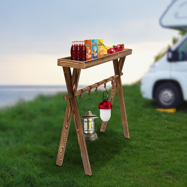 Wooden Portable Picnic Rack Lightweight Outdoor Picnic Table