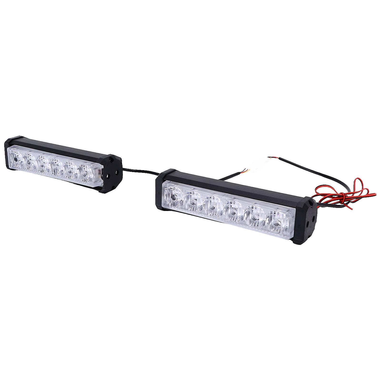 2pcs Cob Warning Strobe Flash Light 6leds Red Blue White Lighting Universal For Motorcycles Atvs Trucks Dc12v24v