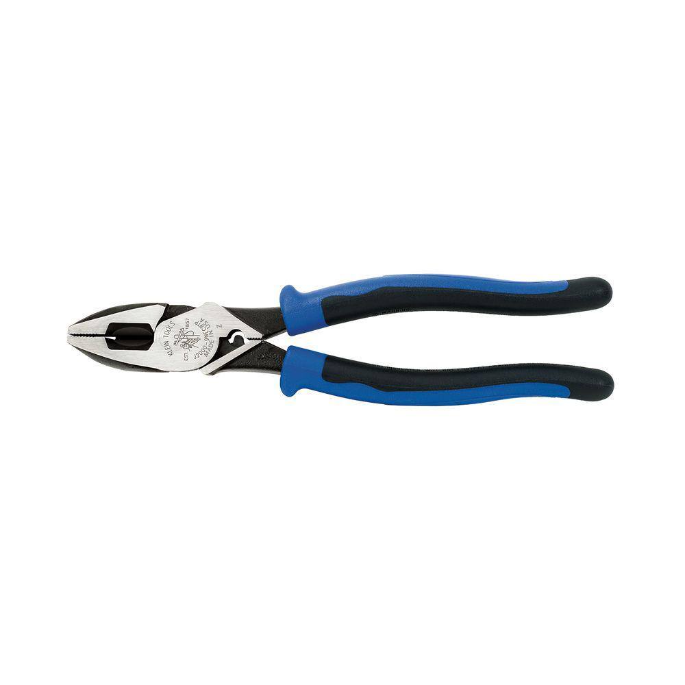 Klein Tools 9 in. Journeyman Heavy Duty Side Cutting Crimping and Tape Pulling Pliers J20009NECRTP