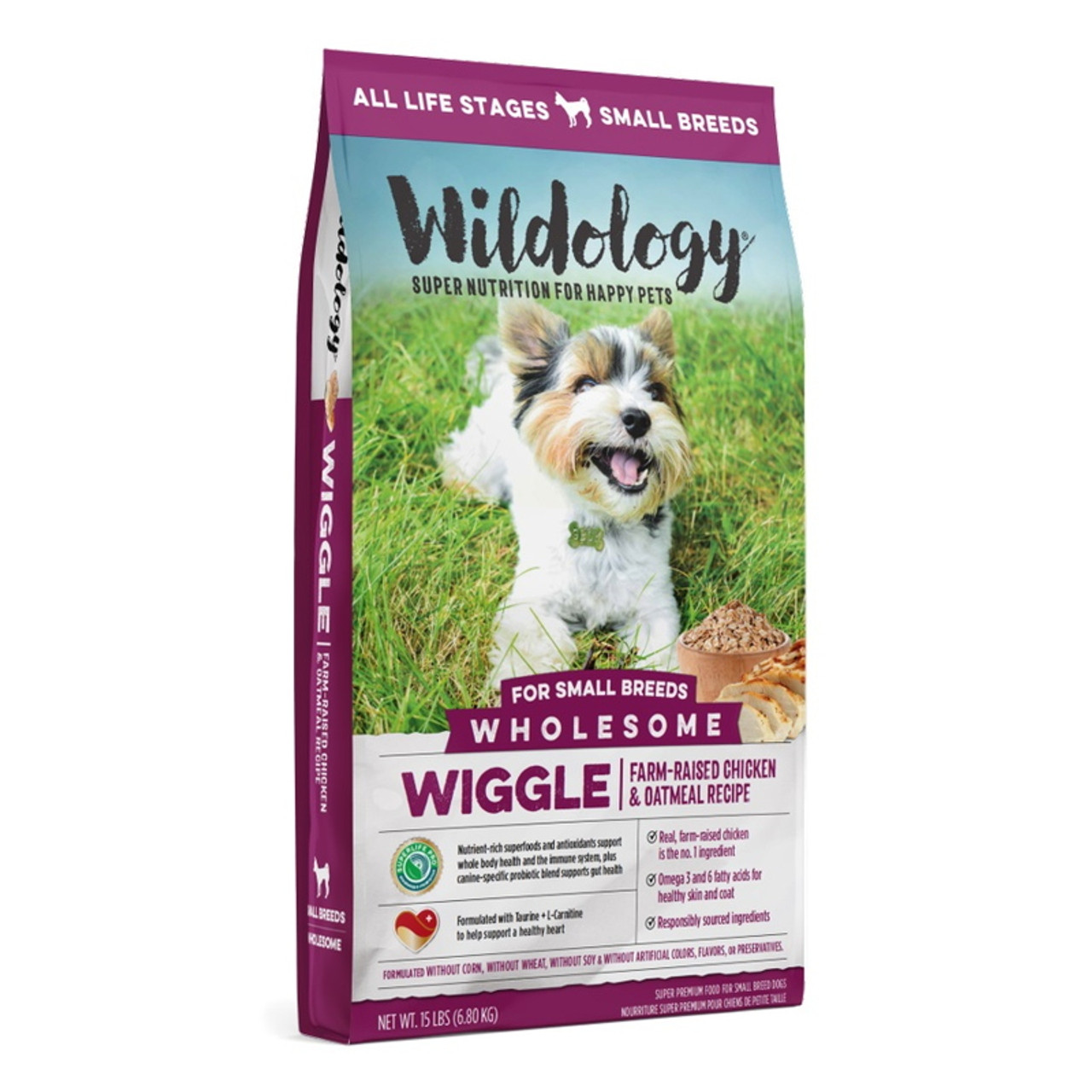 Wildology WIGGLE Farm-Raised Chicken and Oatmeal Small Breed - 15