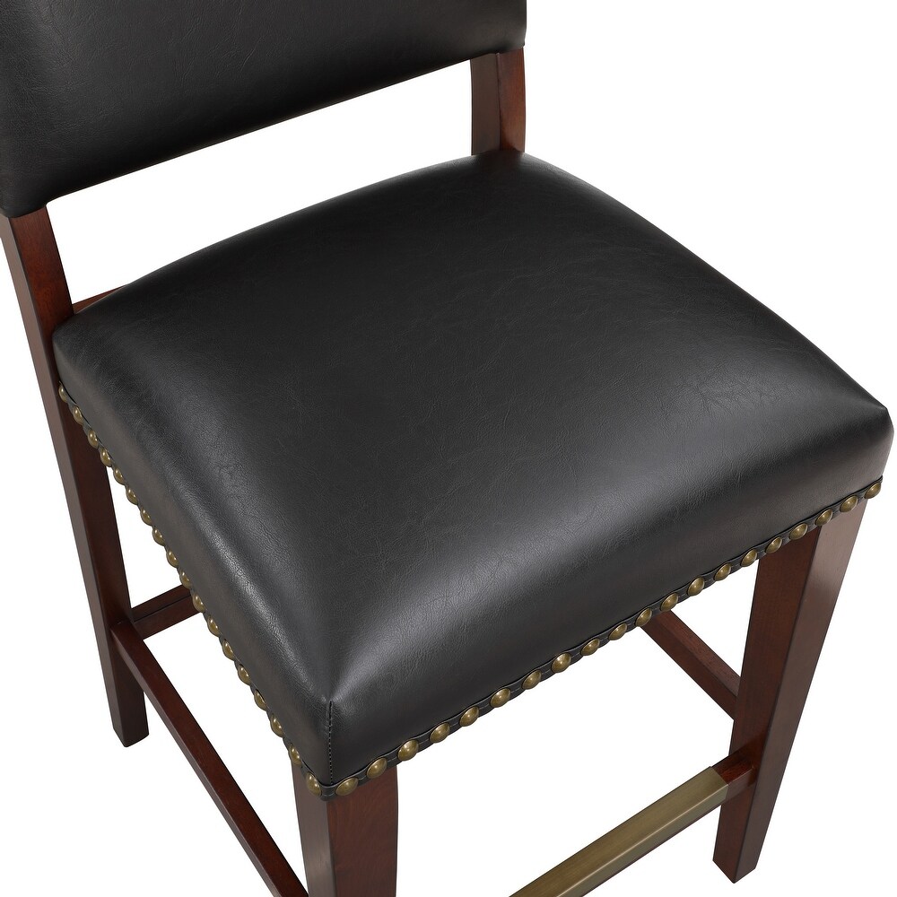 Deja Faux Leather Counter Stool with Nail Heads by Greyson Living