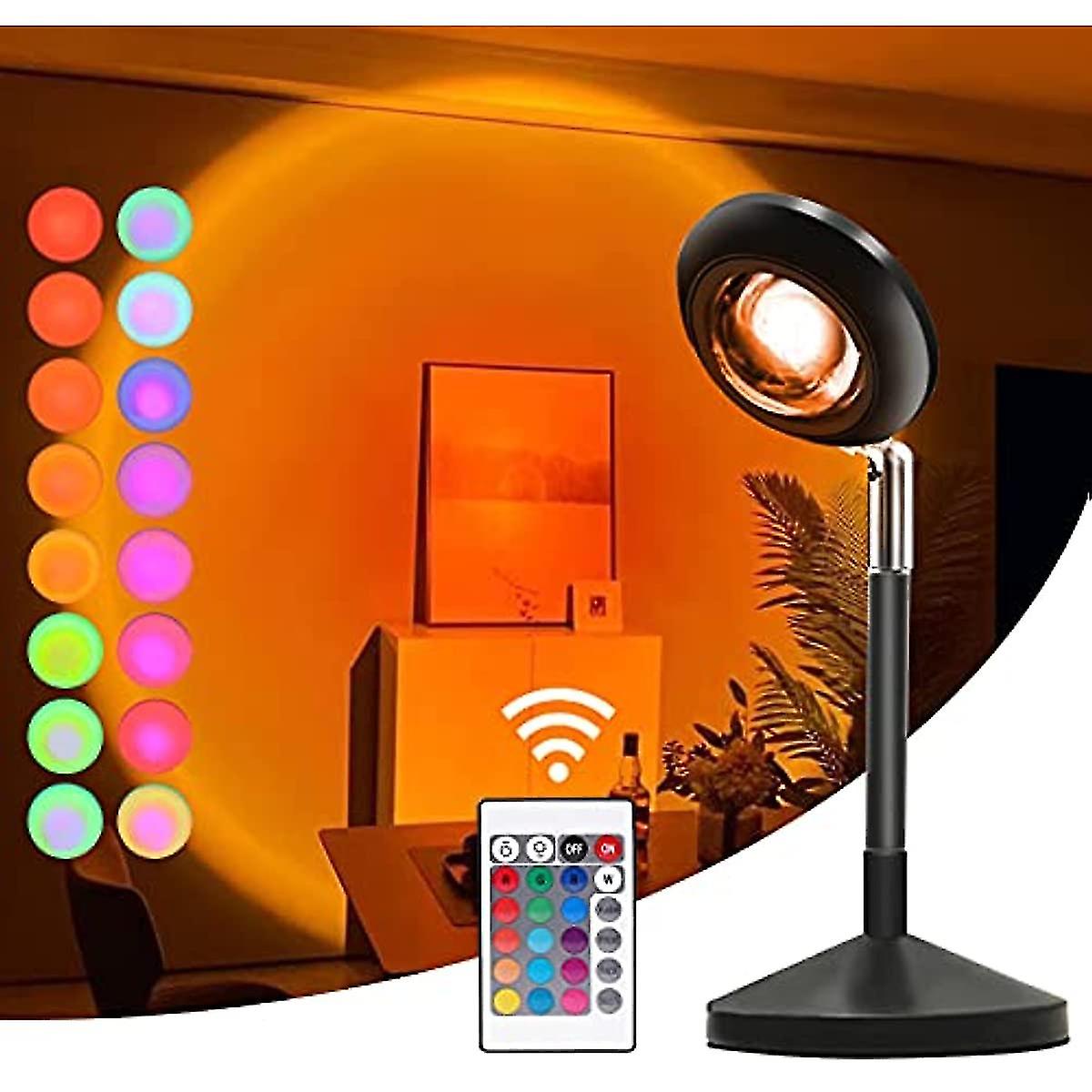 Sunset Lamp  Lullabala 180 Degree Rotation Sunset Light Projector 16 Colors Romantic Visual Mood Lighting Lamp With Remote For Photoselfiebedroom Deco