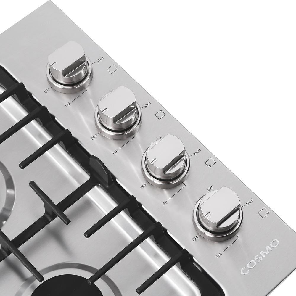 Cosmo 30 in Gas Cooktop in Stainless Steel with 4 Italian Made Burners