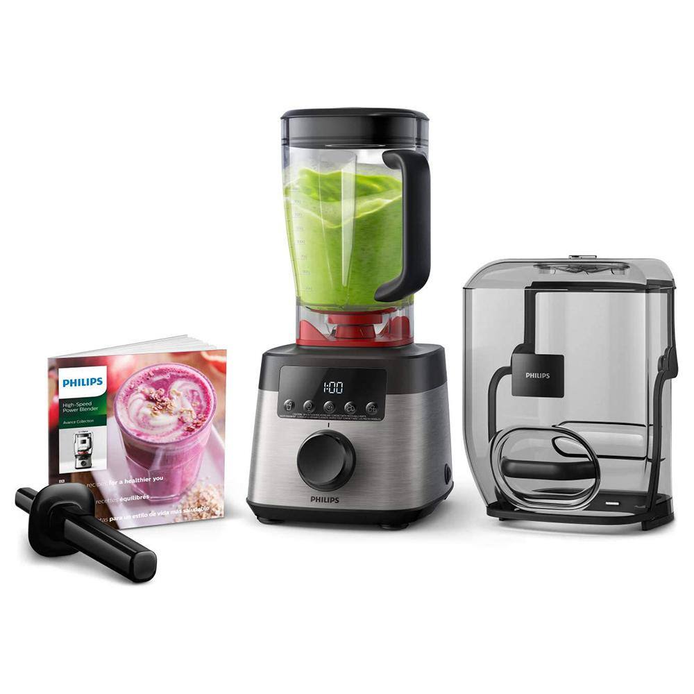 Philips 68 oz. Advance Collection 10-Speed Blender Stainless SteelBlack Blender with ProBlend Extreme Technology HR386890