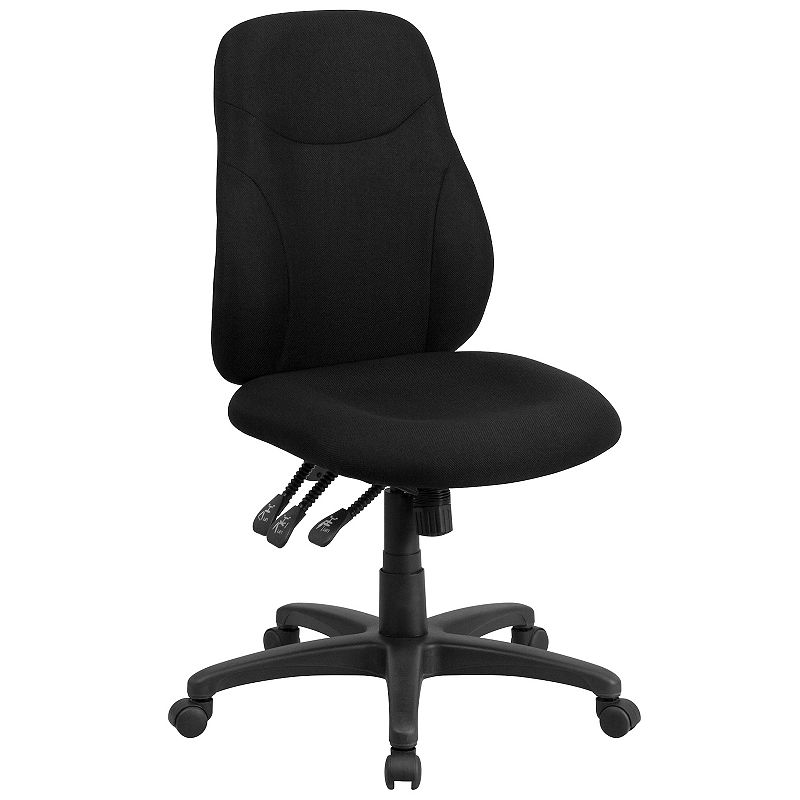 Emma and Oliver Mid-Back Black Fabric 1.5 Back Adjustment Ergonomic Task Office Chair