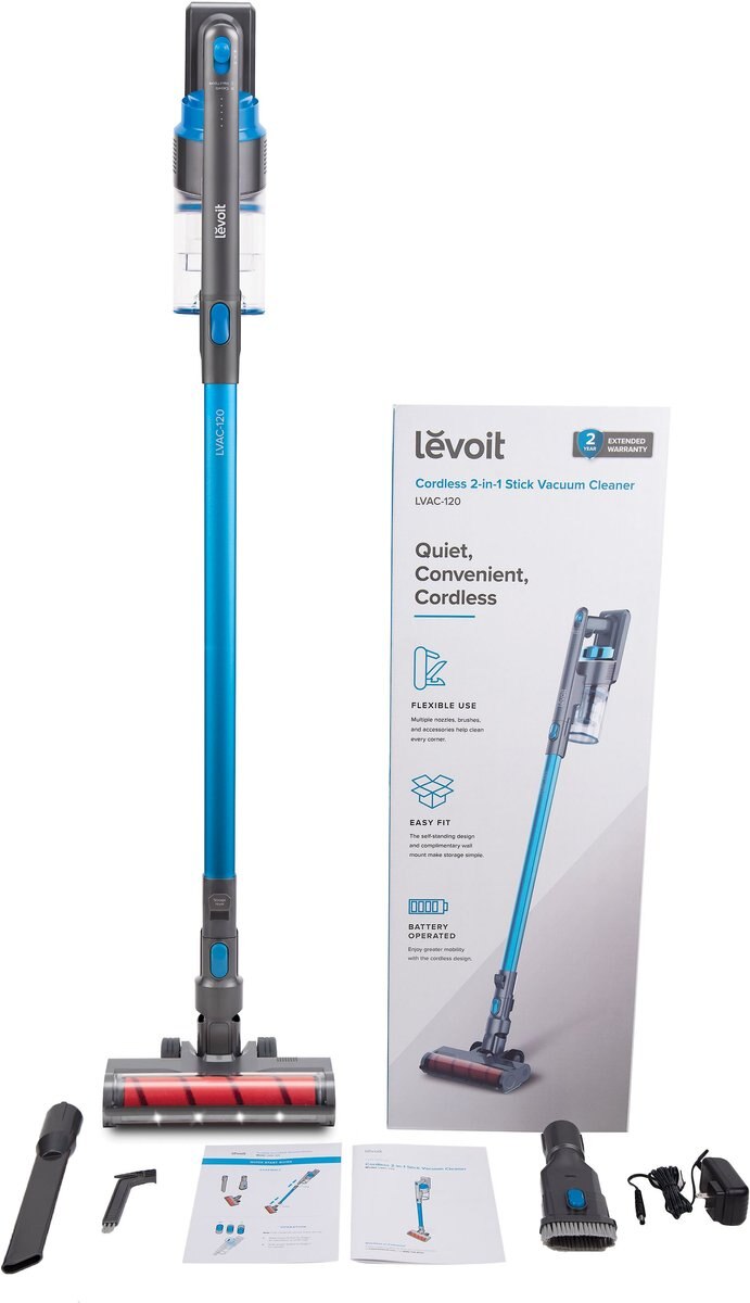 Levoit LVAC-120 Lightweight Cordless 2-in-1 Stick Vacuum Cleaner