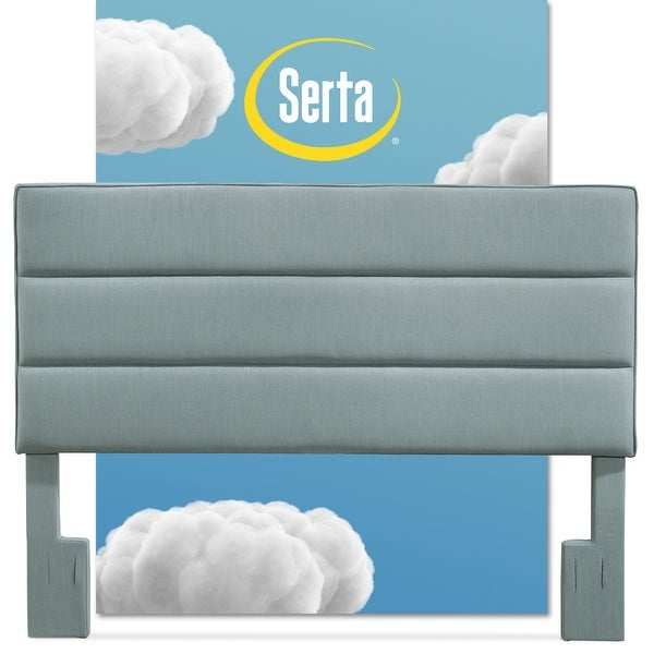 Serta Palisades Upholstered Headboard， Queen Size， Light Blue - - 21827948