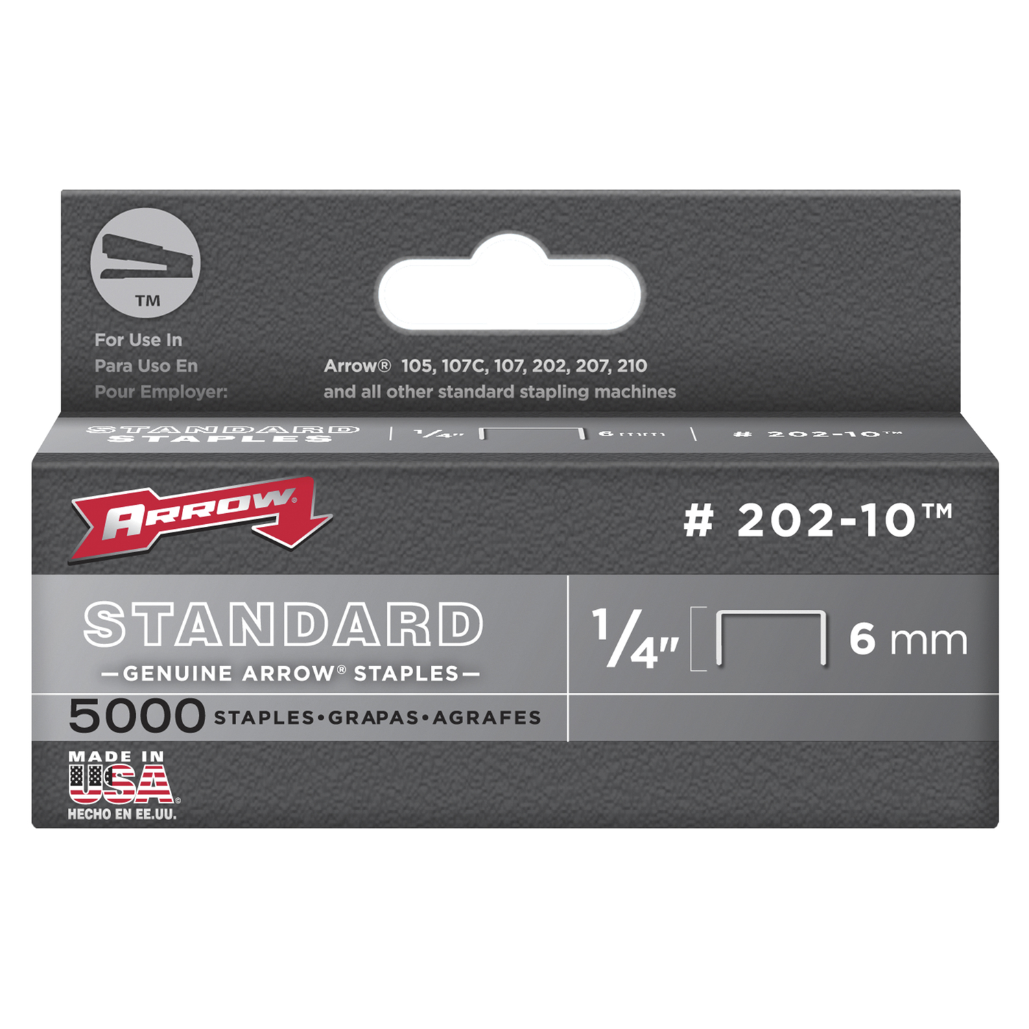 Arrow 1/2 in. W X 1/4 in. L 24 Ga. Wide Crown Standard Staples 5000 pk