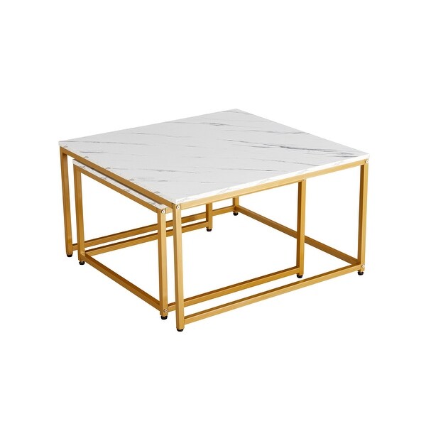 MarbleandMetal Nesting Coffee Tables Set(2pc)