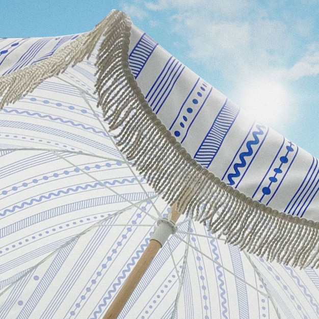 Minnidip 7 x27 X 6 5 x27 Beach Umbrella Nautical Stripes