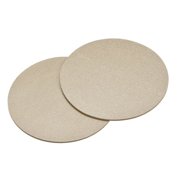 102mmRound Coasters PU Cup Mat Pad for Tableware Gold Tone 2pcs - Gold Tone