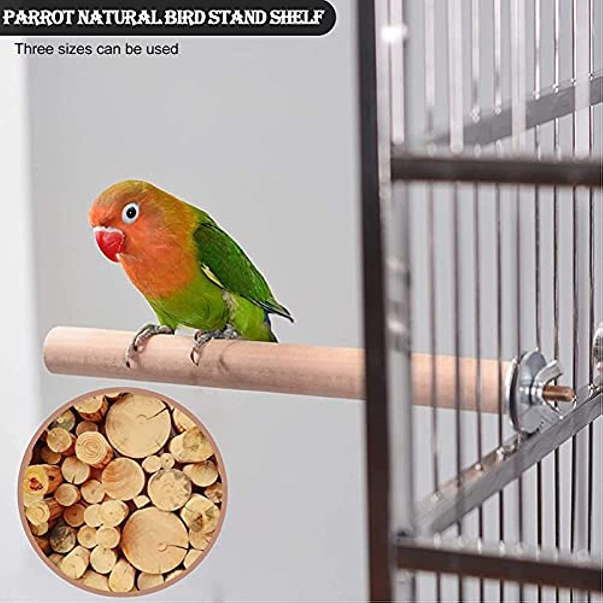 6PCS Parakeet Bird Stand Toy Natural Wood Platform Cage Accessories Stand Parakeet Logs Wood Paw Grinding