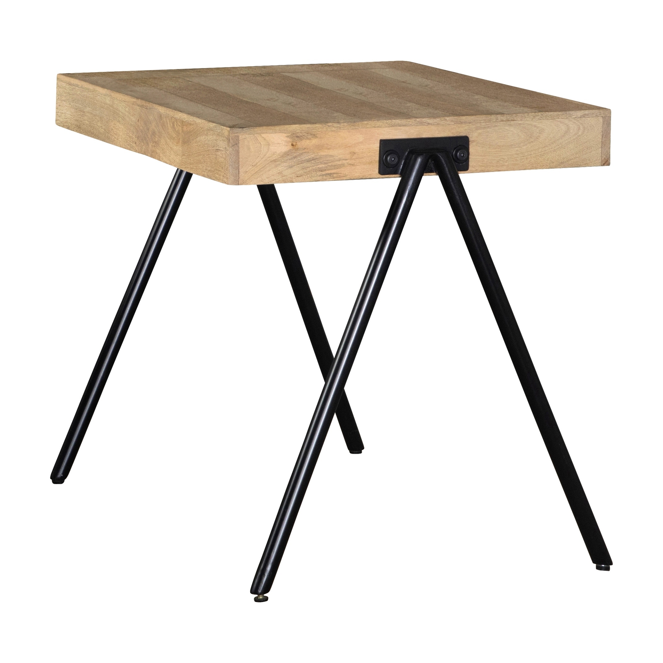 Bartholomew Natural and Black Square Top End Table