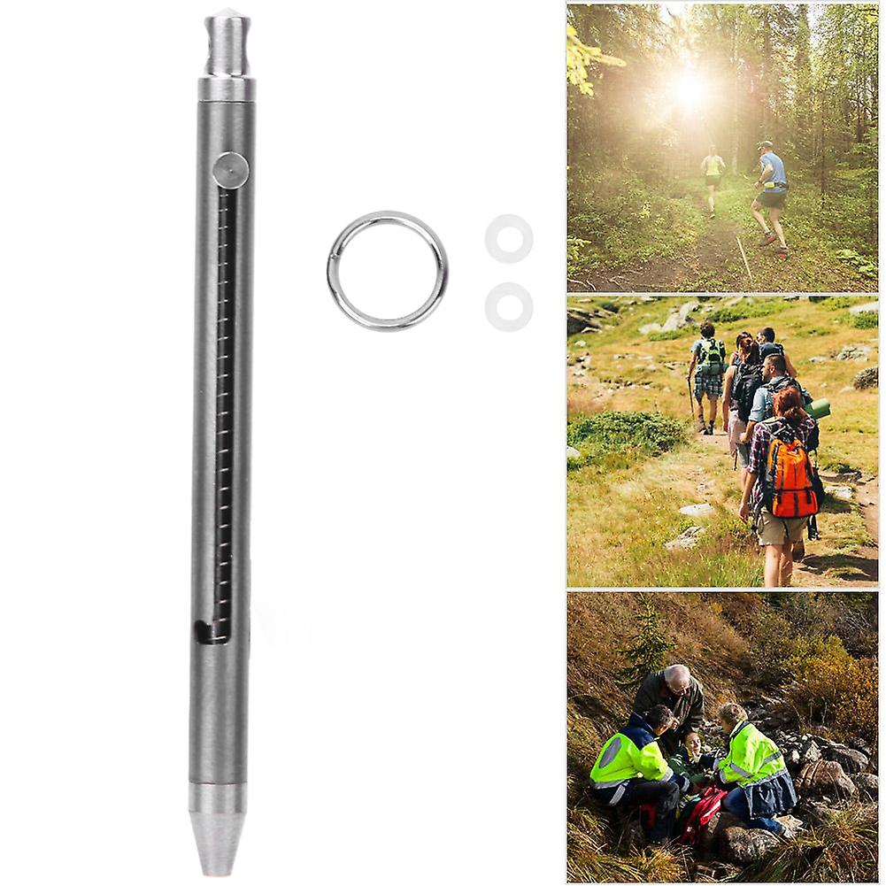 Portable Titanium Alloy Telescopic Toothpick Case Holder For Camping Hiking Picnic Self Defense(silver )