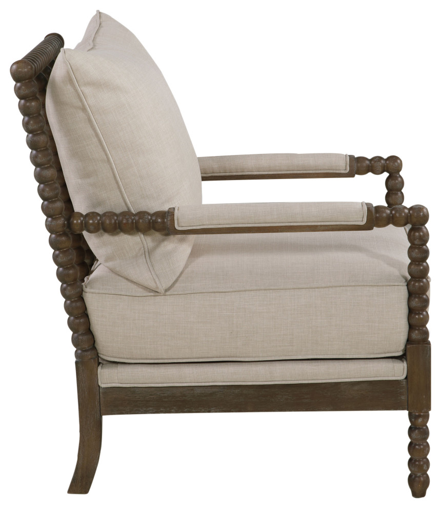 Blanchett Cushion Back Accent Chair Beige and Natural   Modern   Armchairs And Accent Chairs   by Modon  Houzz