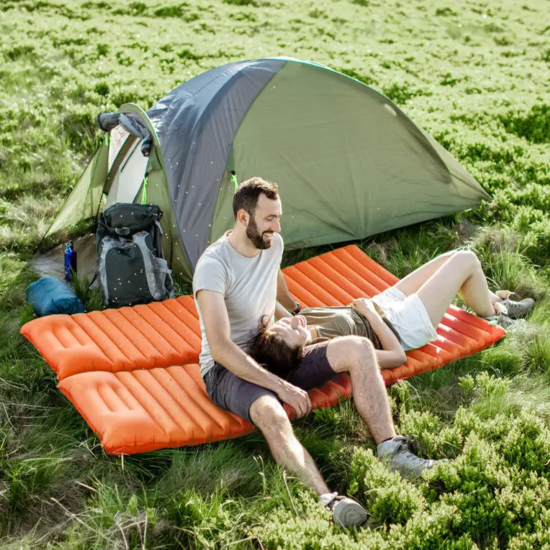 Custom Best Selling Soft Camping Outdoor Portable Beach Inflatable Air Sleeping Mat Pad Mattress