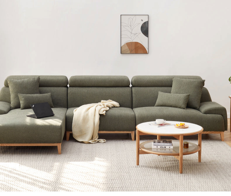 Russian Larch Modern Corner Fabric Sofa WIth High Back   Midcentury   Sofas   by GVAwood  Houzz