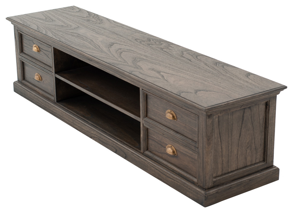 Halifax Mindi Large ETU with 4 drawers   Traditional   Entertainment Centers And Tv Stands   by Homesquare  Houzz