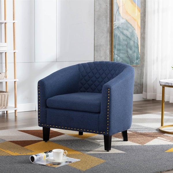 Accent Barrel Chair Living Room Chair with Nailheads