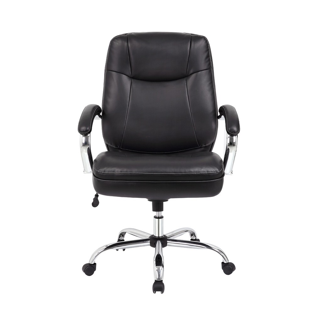 Big and Tall Executive Office Chair  Black  400lbs Weight Capacity  Chrome Frame