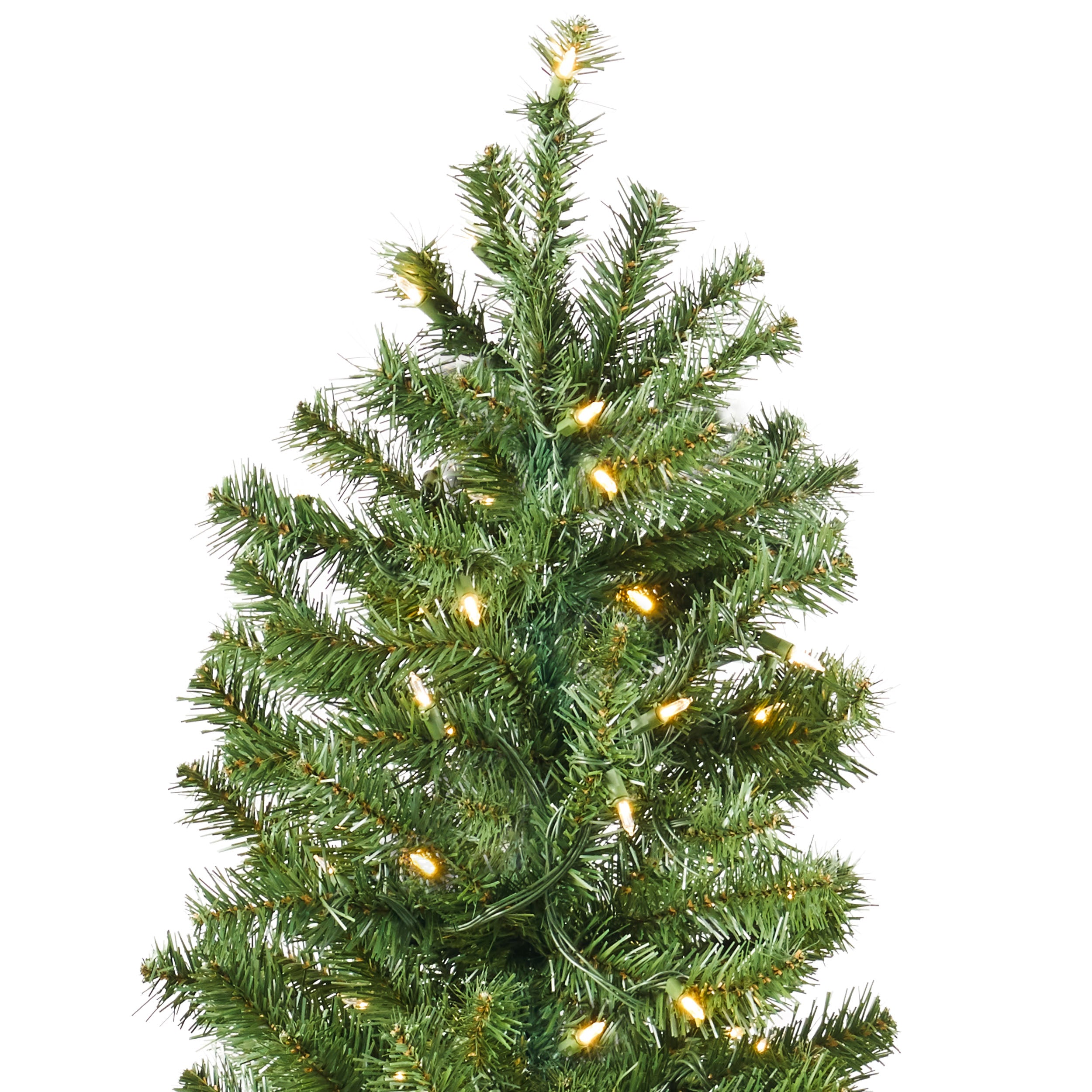 4.5-foot Noble Fir Pre-Lit Clear LED Hinged Artificial Christmas Tree