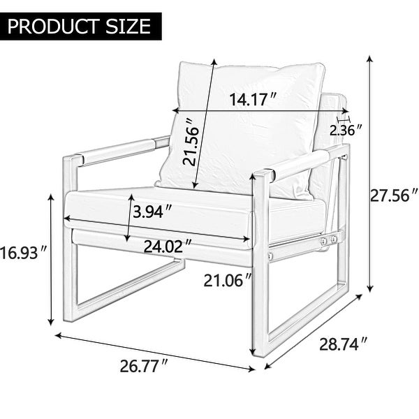 Accent Arm Chair with Metal Frame for Living Room