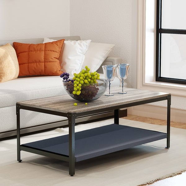 Corvus Belmont 46-inch Rectangle Modern Wood Coffee Table with Storage