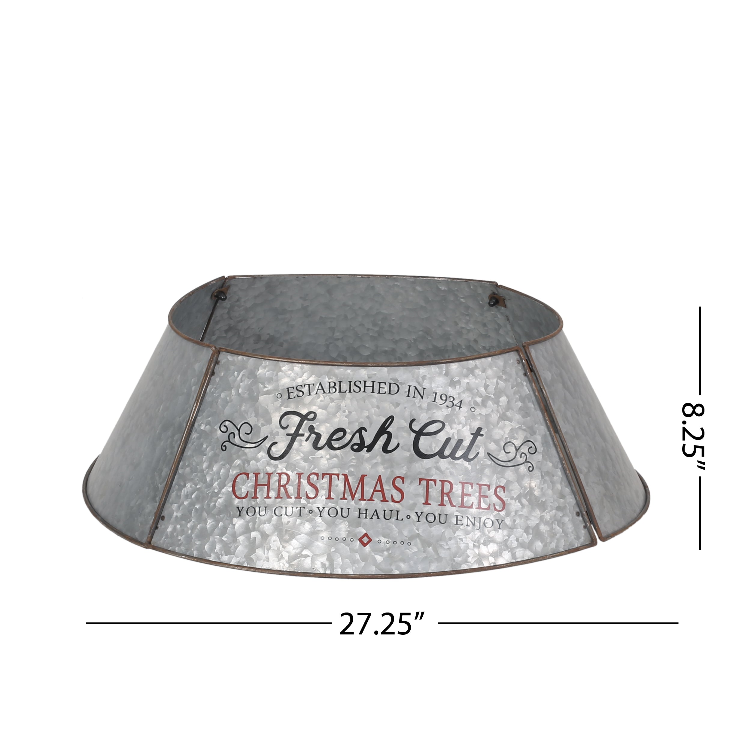 Farrarville Metal Christmas Tree Collar, Antique Silver