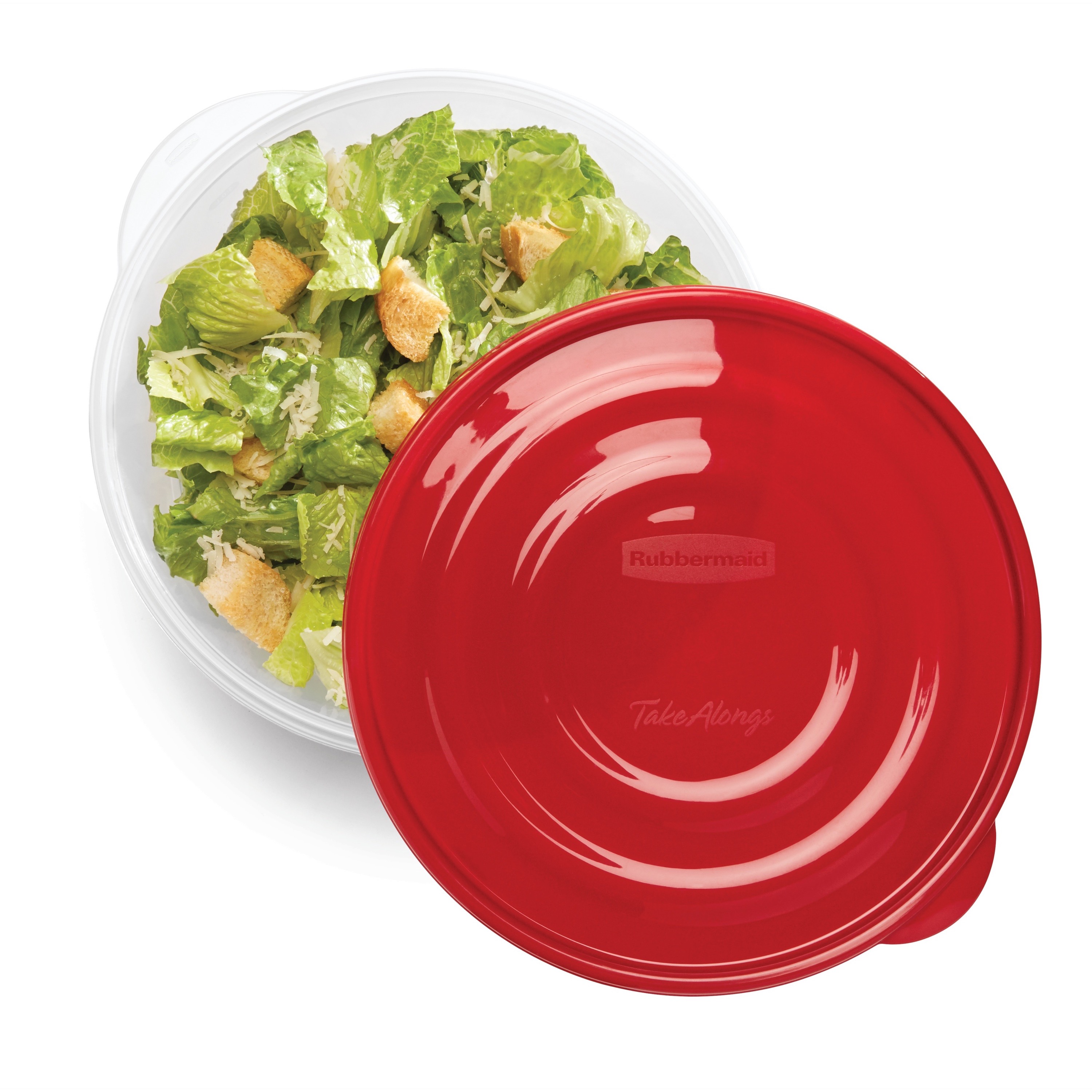 Rubbermaid TakeAlongs 15.7 Cup Round Food Storage Containers， Set of 2， Red