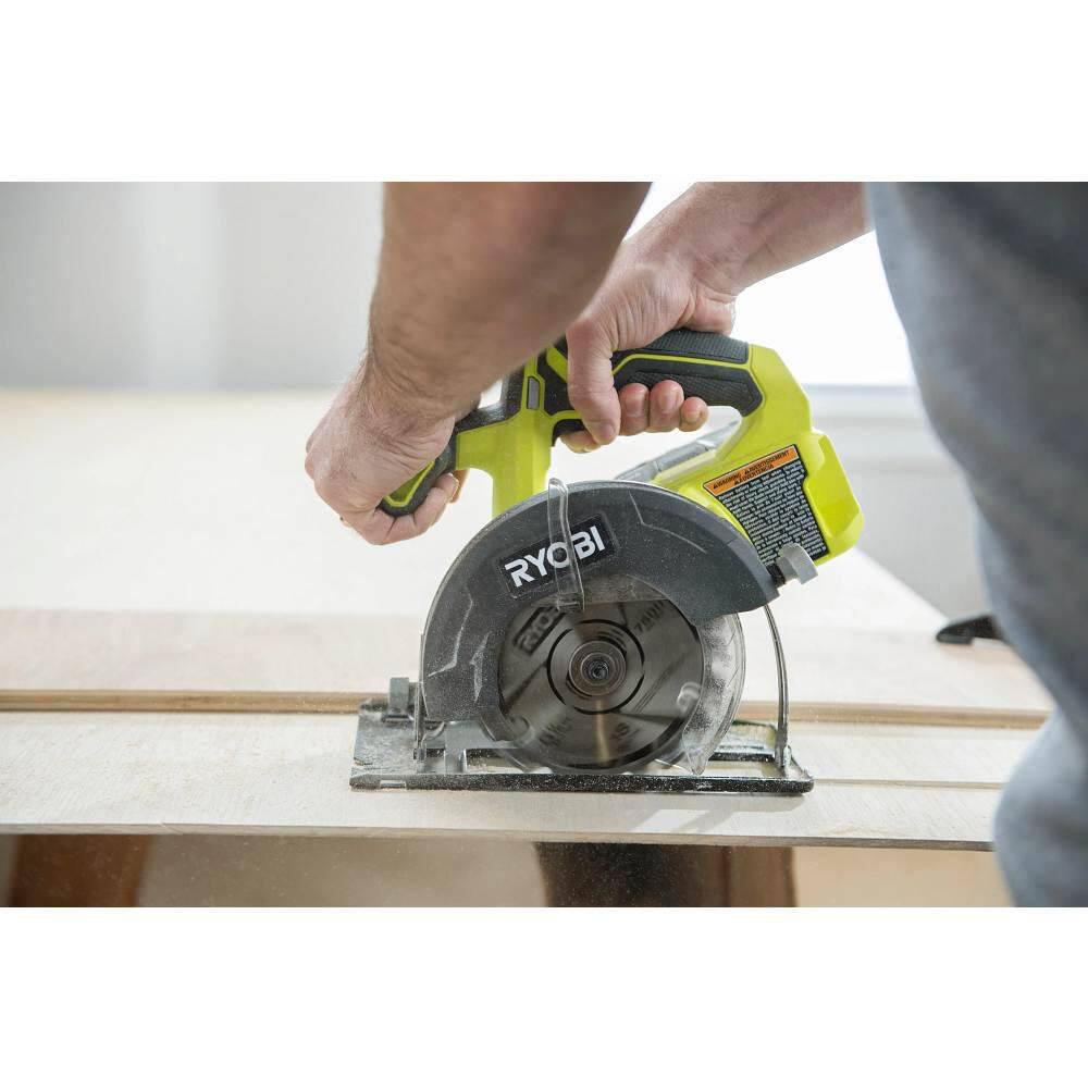 RYOBI ONE+ 18V Cordless 5-12 in. Circular Saw Kit with 4.0 Ah Battery and Charger PCL500K1