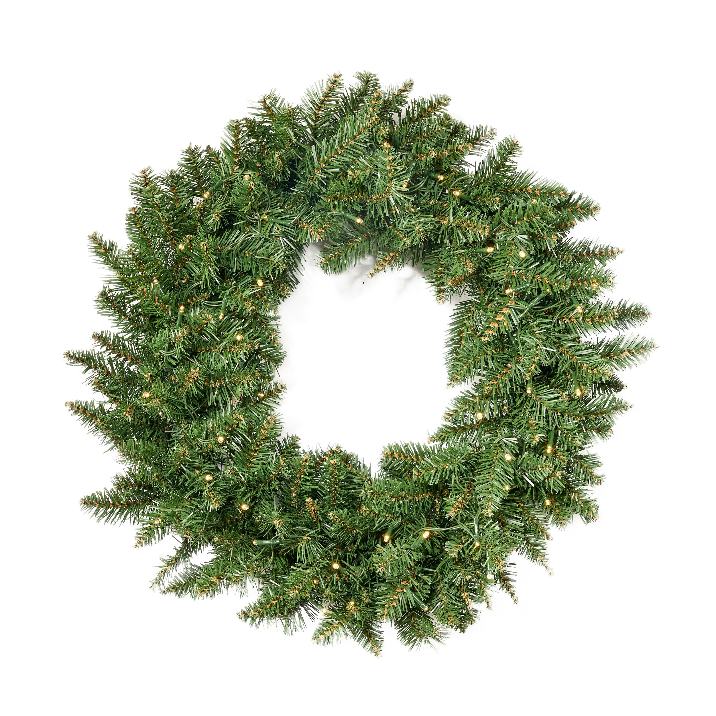 24-Inch Norway Spruce Pre-Lit Warm White LED Artificial Christmas Wreath