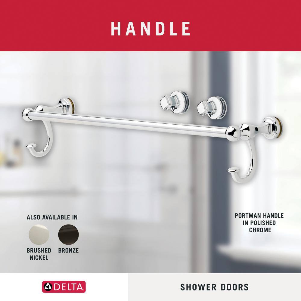 Delta Portman 60 in. x 70 in. Semi-Frameless Traditional Sliding Shower Door in Chrome with Clear Glass SD2832937