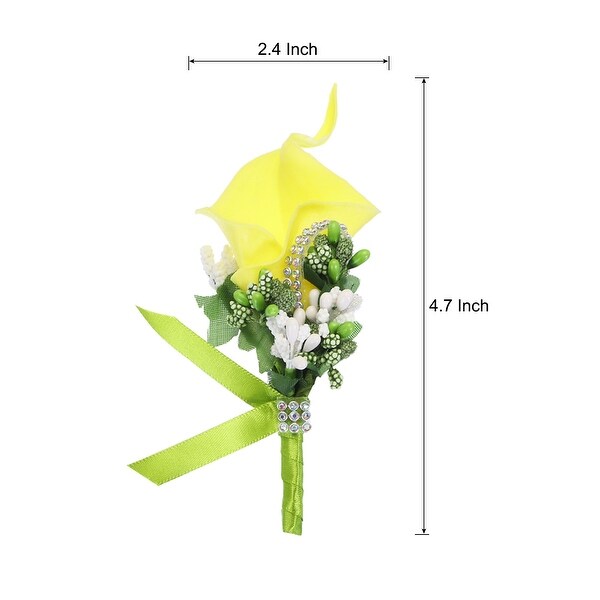 4 Pcs Groom Boutonnieres Lily Boutonnieres Pins for Wedding Party